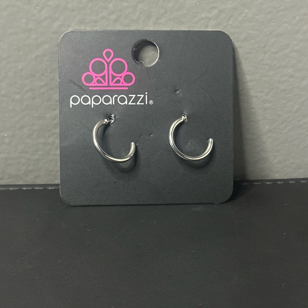 Paparazzi silver colored small hoop earrings